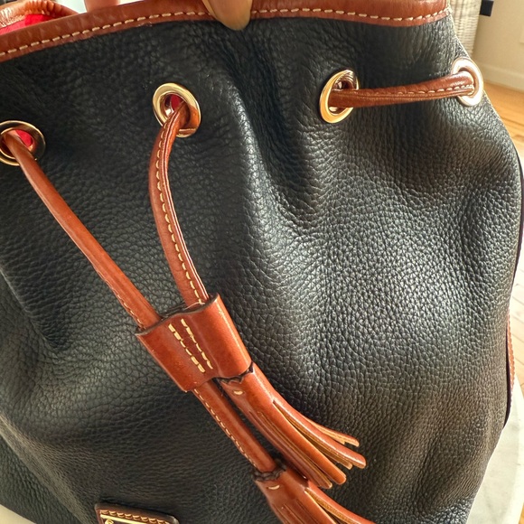 Dooney & Bourke Black Leather Bag with Gold Accents - Picture 6 of 16